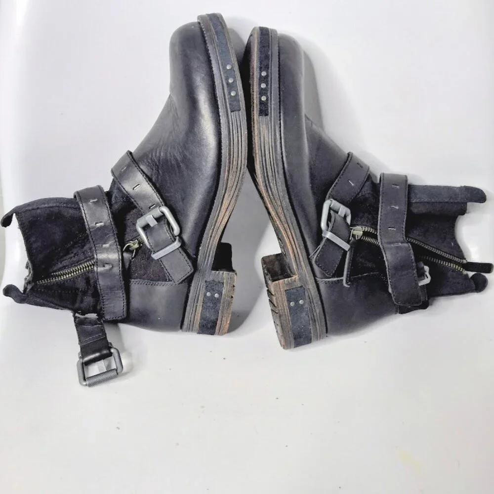 NEW CAT Footwear Kearny Black Leather Boot Bikercore Rocker Grunge Size 10 - Picture 3 of 6